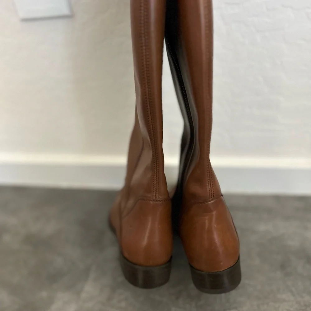 NEW Frye Women Marissa Medallion Leather Inside Zip Tall Boot US 5 Cognac $328 - Picture 6 of 10